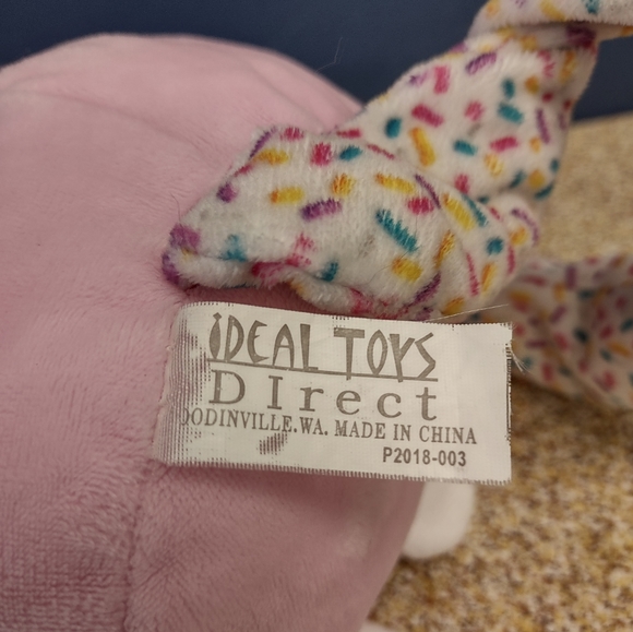 βideal toys Pink Cat Kitten Kitty Sprinkle Sitting Long tail Plush 19in - Picture 15 of 17